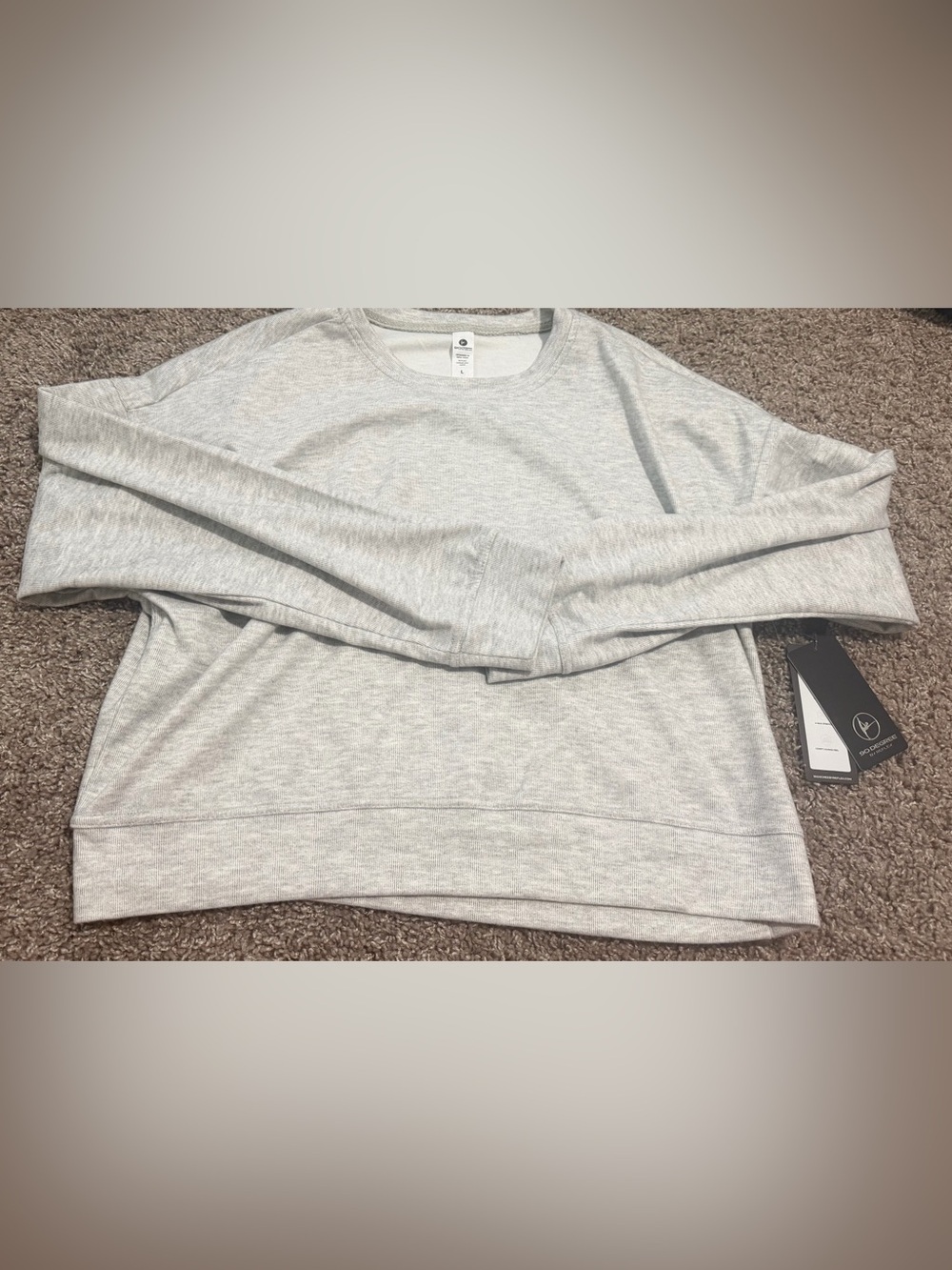 NWT grey long sleeve top size large